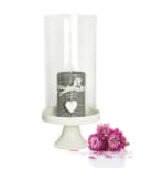 Sendez Windlicht Glaszylinder mit Porzellanteller Kerzenhalter Bild 2