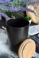 Sendez Vorratsdose 800ml Schwarz Keramik mit Holzdeckel Bild 3