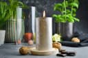 Sendez Windlicht 2 Glaszylinder mit Holzteller Bild 3