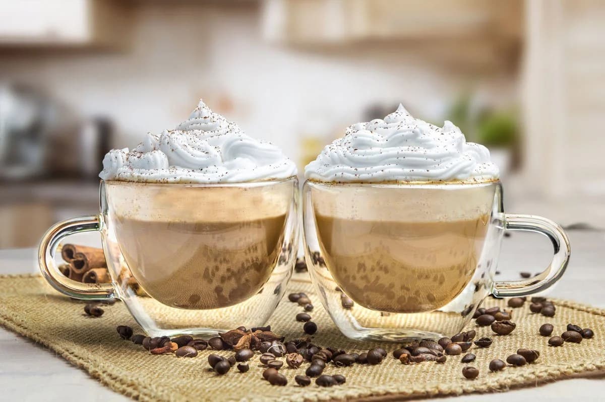 SendeZ Thermoglas 4-tlg. Doppelwandige Cappuccino Tassen mit Henkel 300ml Glas - Bild 3