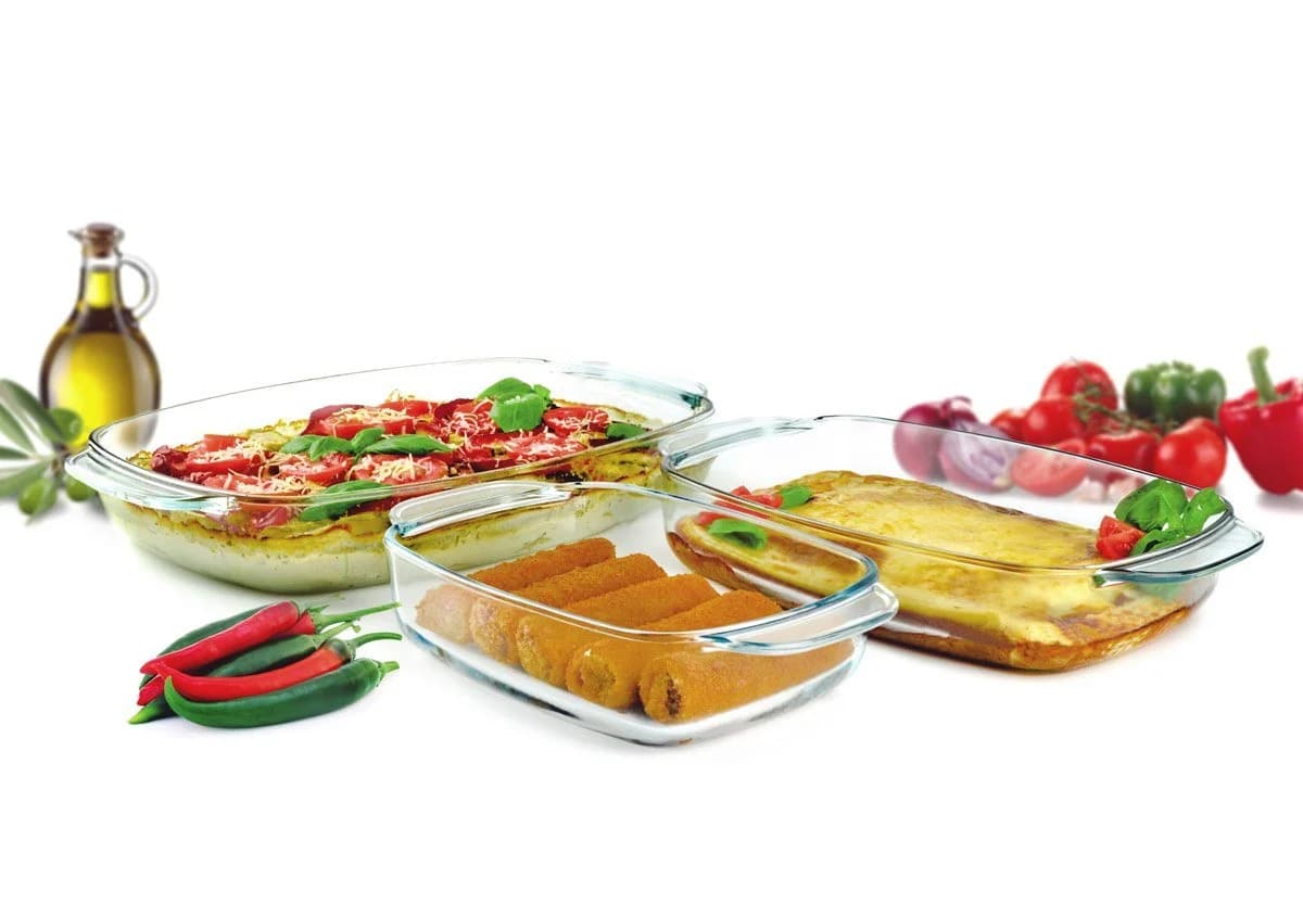 Sendez Auflaufform 3er Set aus Glas transparent - Bild 2