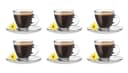 SendeZ Espressotasse 6-tlg. mit Untertellern 85ml Glas Transparent Bild 1