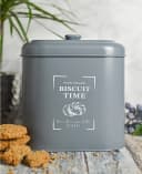 SendeZ Keksdose Grau Metall 2-tlg. mit Deckel & Griff Bild 1