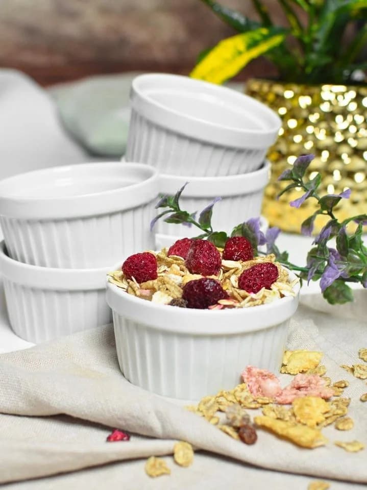 Sendez Soufflé-Förmchen 6er Set Weiß Keramik