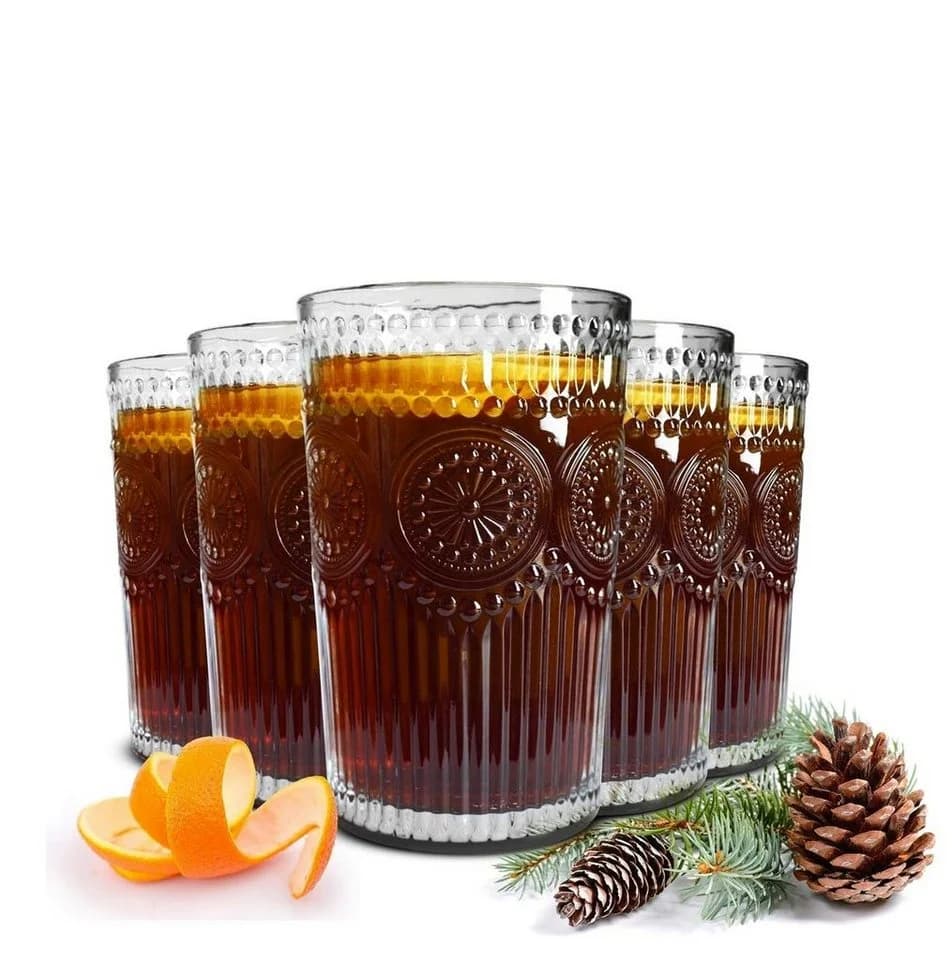 Sendez Longdrinkglas-Set 6-tlg. 340ml Glas Reliefmuster - Bild 2