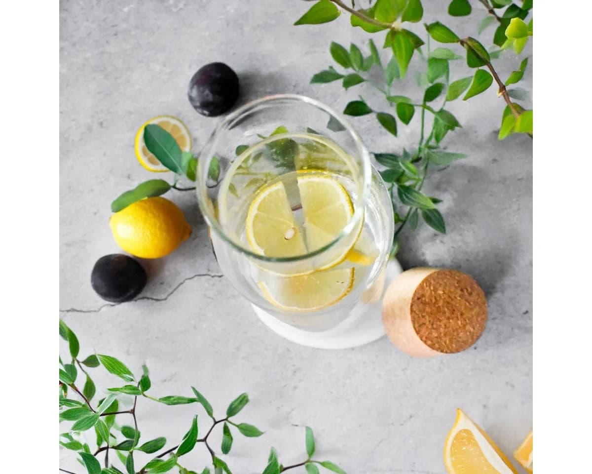 Sendez Wasserkaraffe 2er-Set 1L Glas mit Korkdeckel - Bild 4