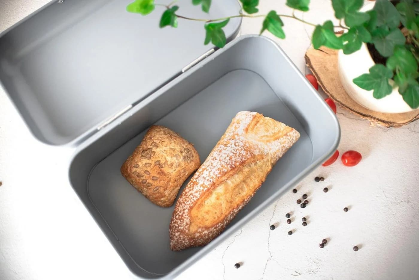 Sendez Brotkasten aus Metall mit Sichtfenster Grau - Bild 3