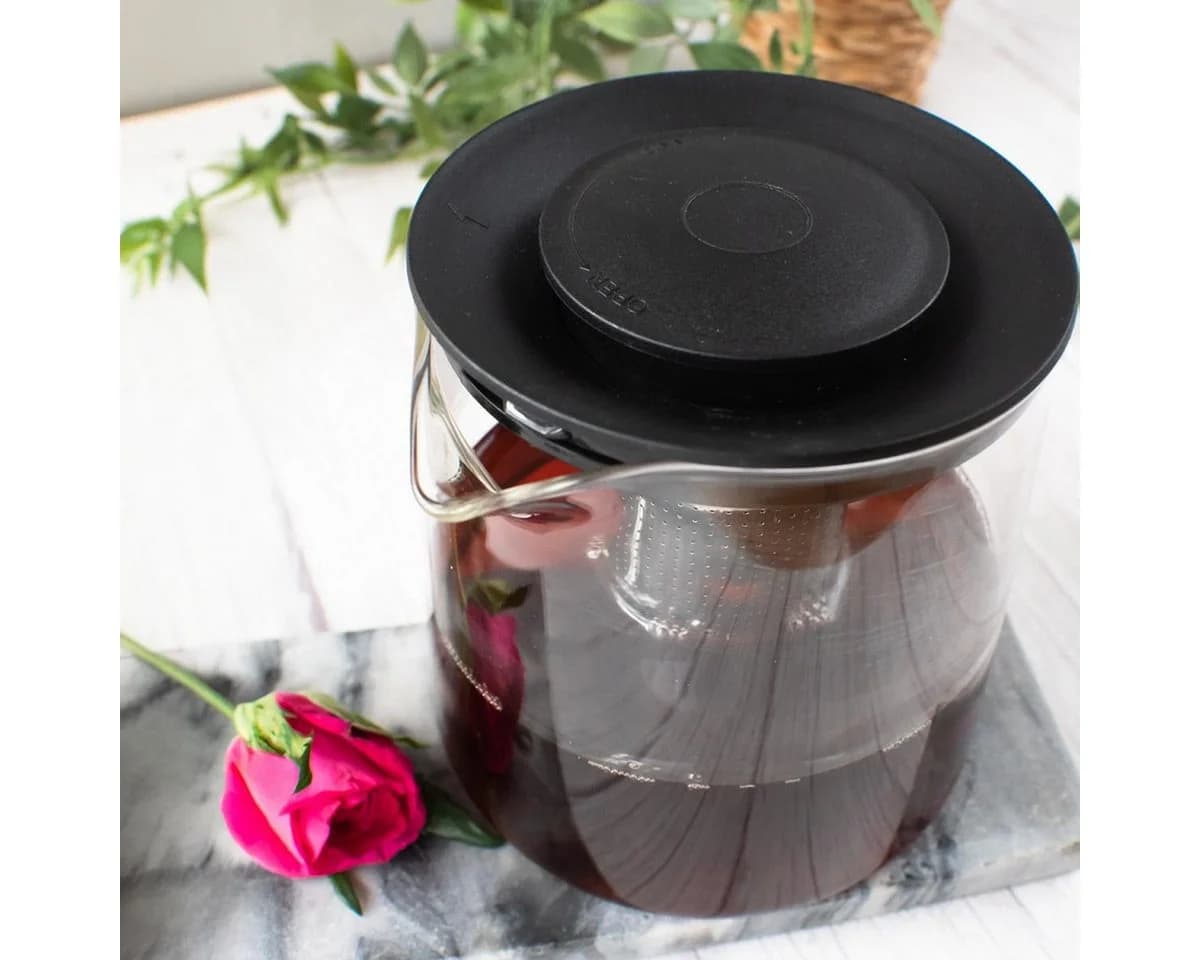 Sendez Teekanne 1,2L Borosilikatglas mit Edelstahlsieb - Bild 3