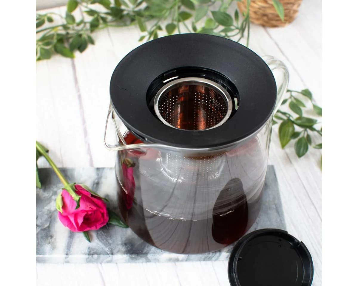 Sendez Teekanne 1,2L Borosilikatglas mit Edelstahlsieb - Bild 4