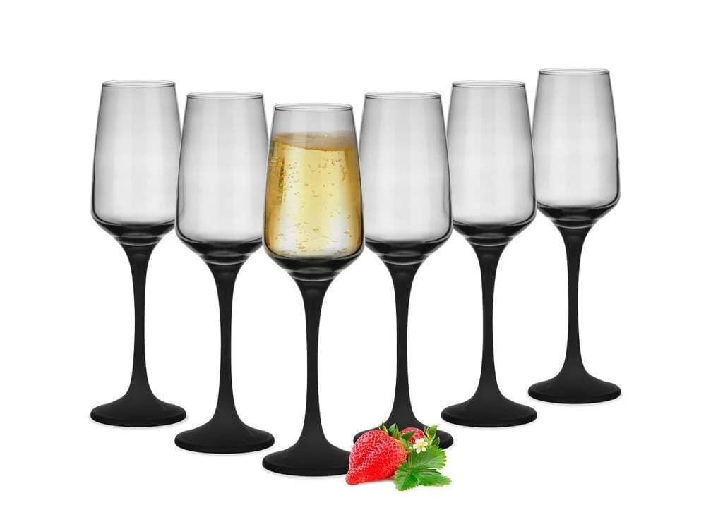 SendeS Sektglas 6-tlg. 210ml mit schwarzem Stiel - Bild 2