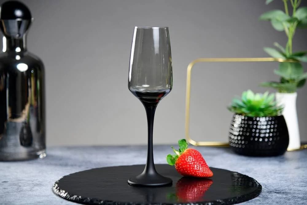 SendeS Sektglas 6-tlg. 210ml mit schwarzem Stiel - Bild 4