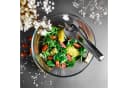 Sendez Salatschale Glas mit Edelstahlbesteck auf Akazienholz-Gestell Bild 3