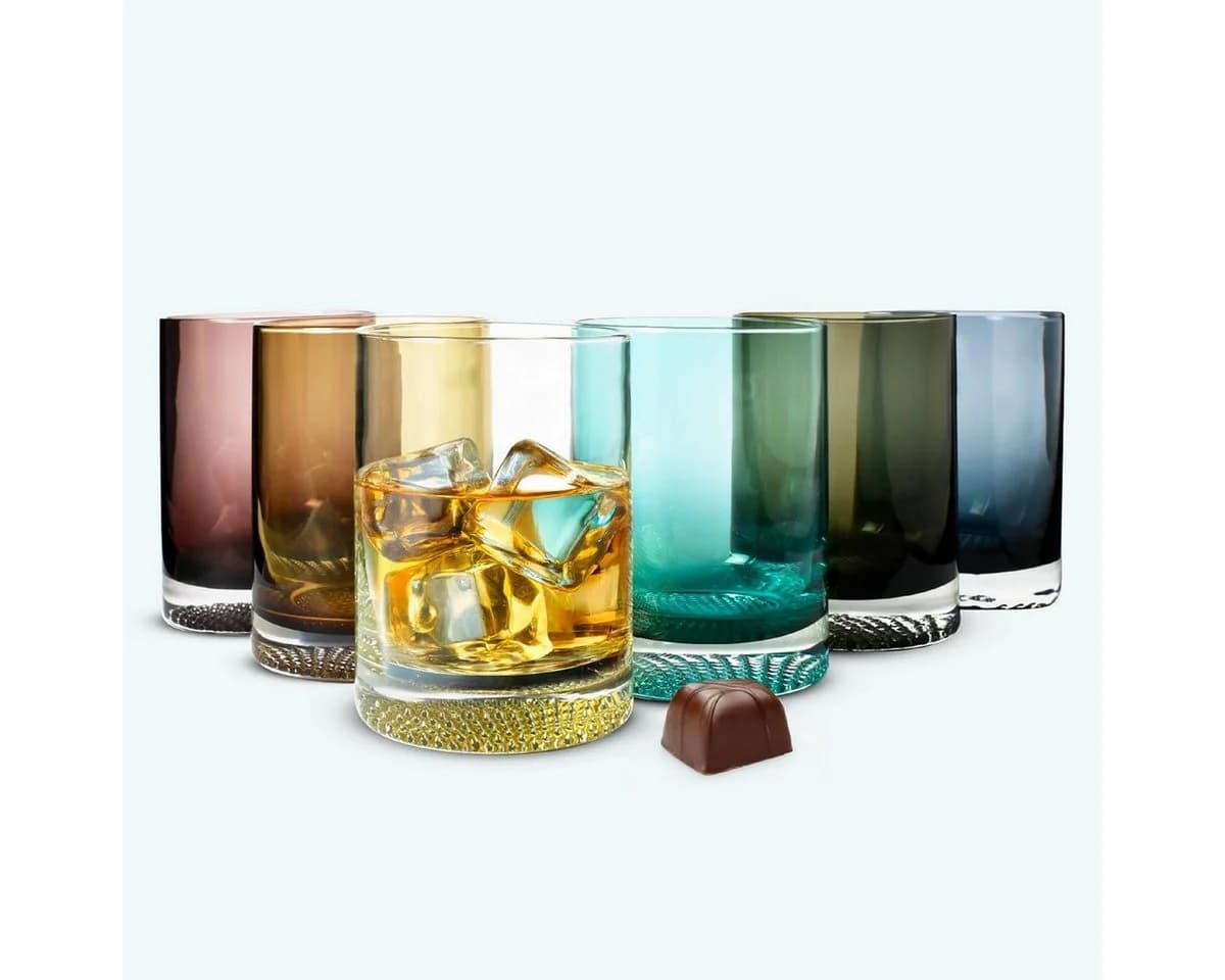 Sendez 6er Set Whiskygläser Bunt Glas Modern - Bild 2