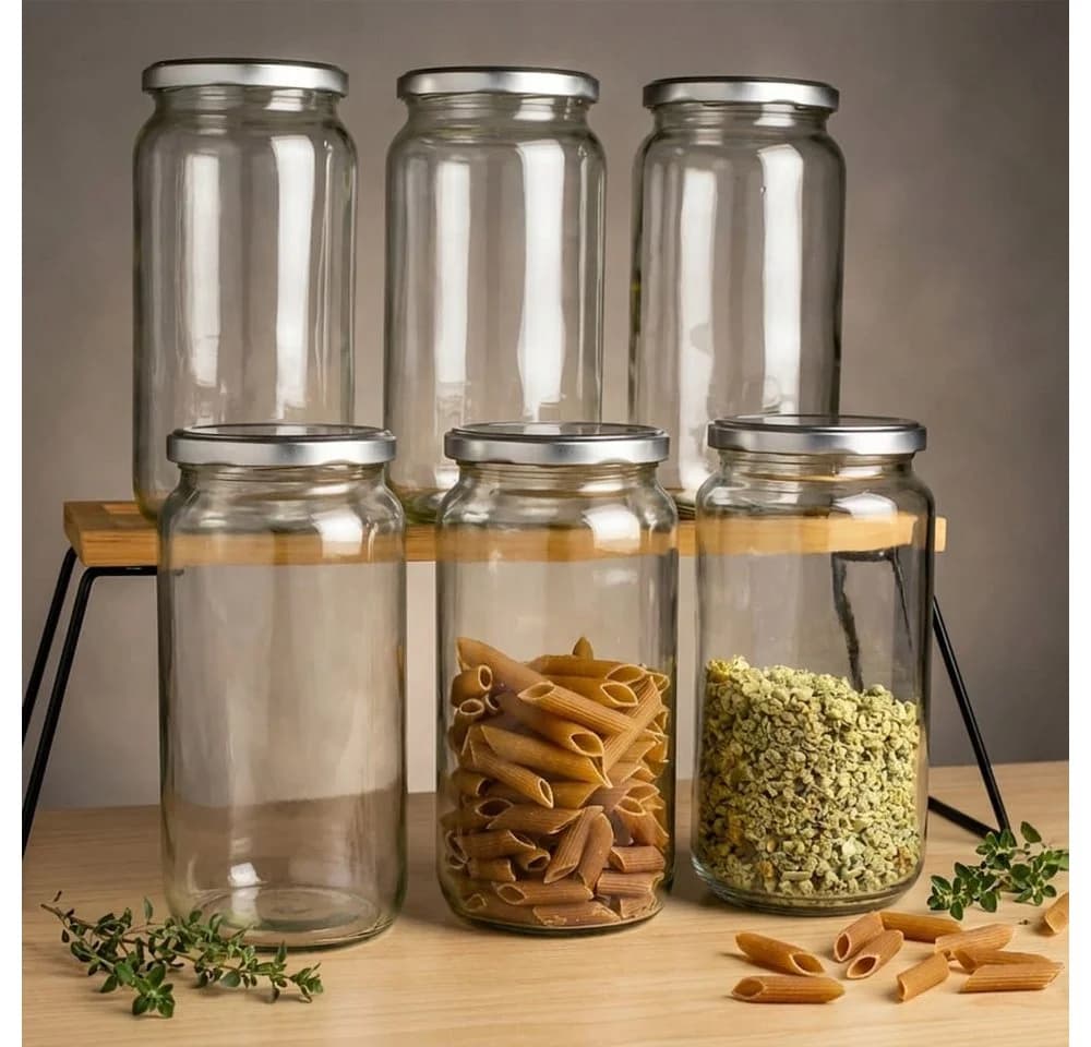 Sendez Einmachglas 6er Set 1 Liter Glas Vorratsgläser Transparent