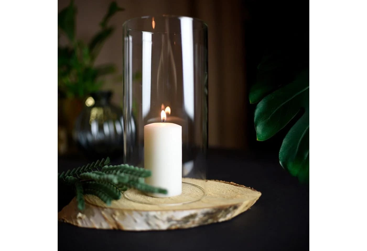 Sendez Windlicht 2 x Glaszylinder ohne Boden H:20cm Ø10cm