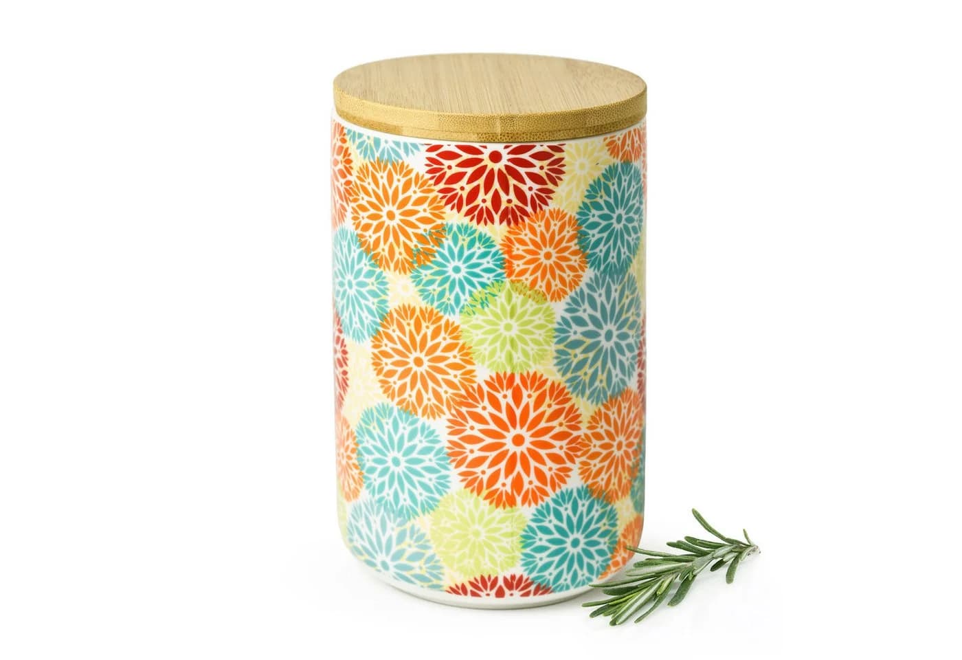 Sendez Vorratsdose 800 ml Porzellan Boho Blumen Design Mit Deckel - Bild 2