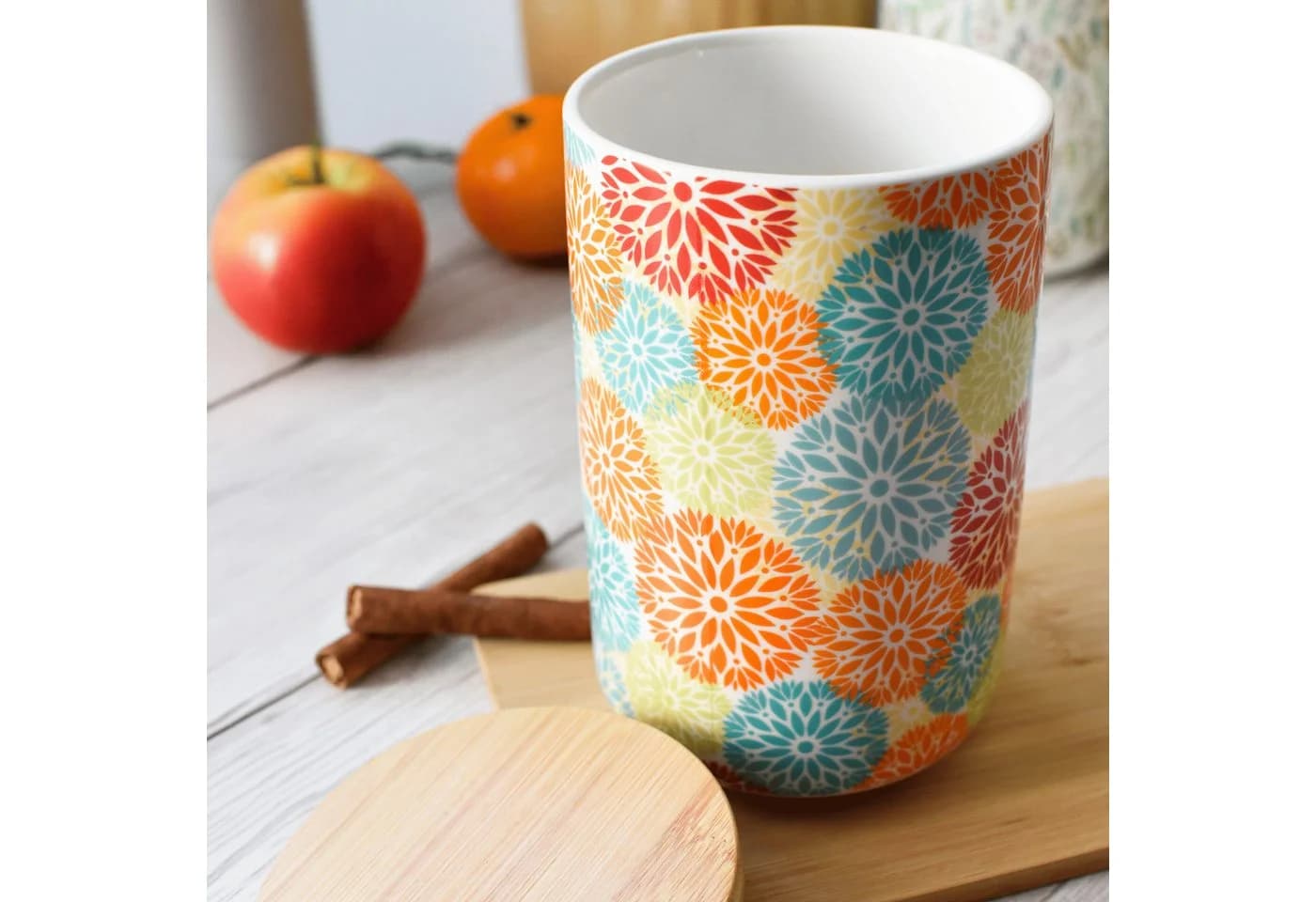 Sendez Vorratsdose 800 ml Porzellan Boho Blumen Design Mit Deckel - Bild 3