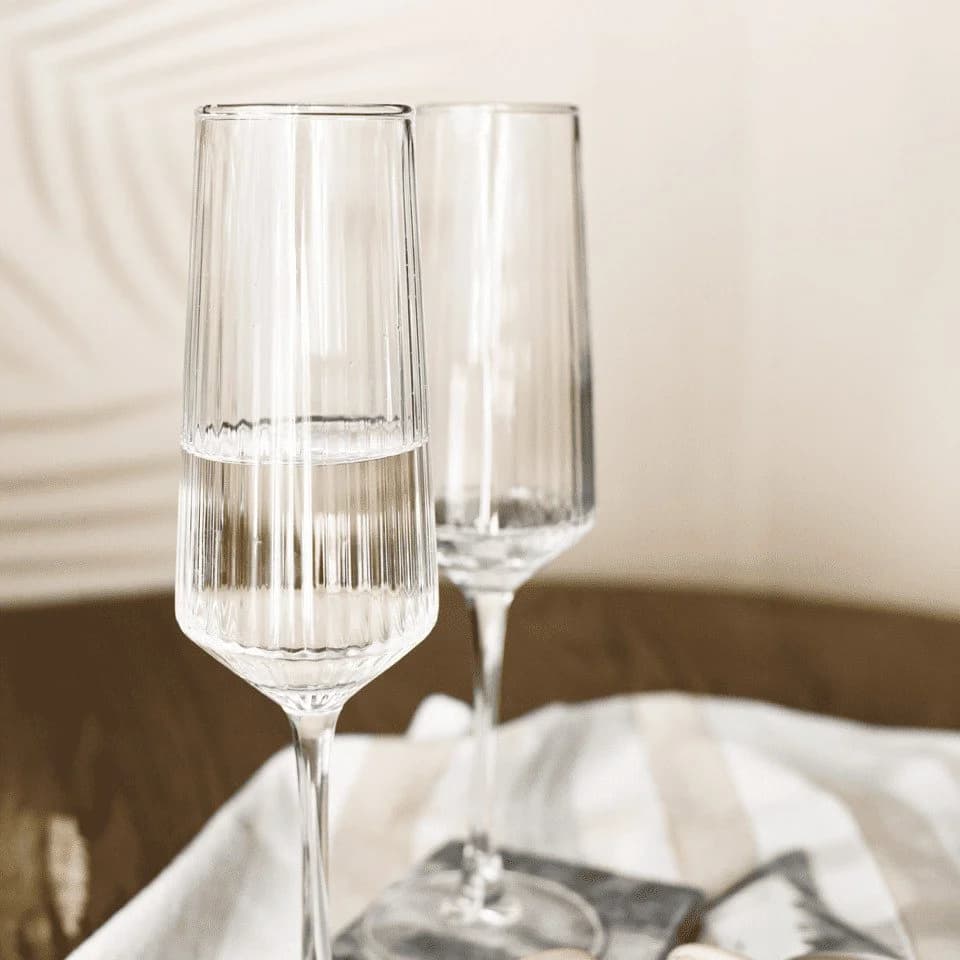 Sendez Sektglas 4er Set 250 ml geriffelt Glas - Bild 3