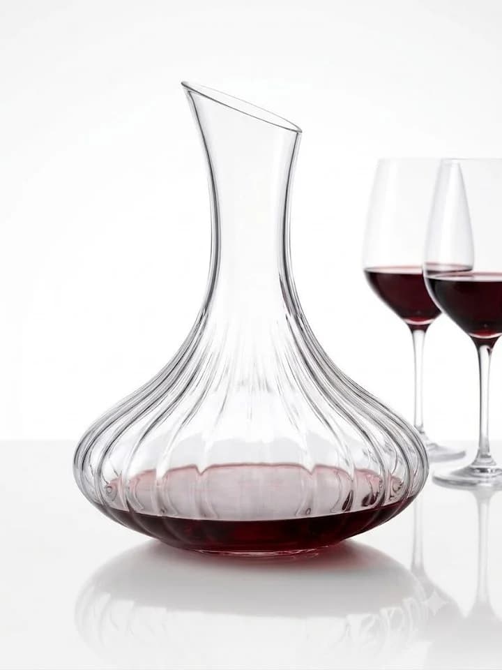 Sendez Dekanter Weinkaraffe 1,2L mit Rillenstruktur Glas - Bild 4