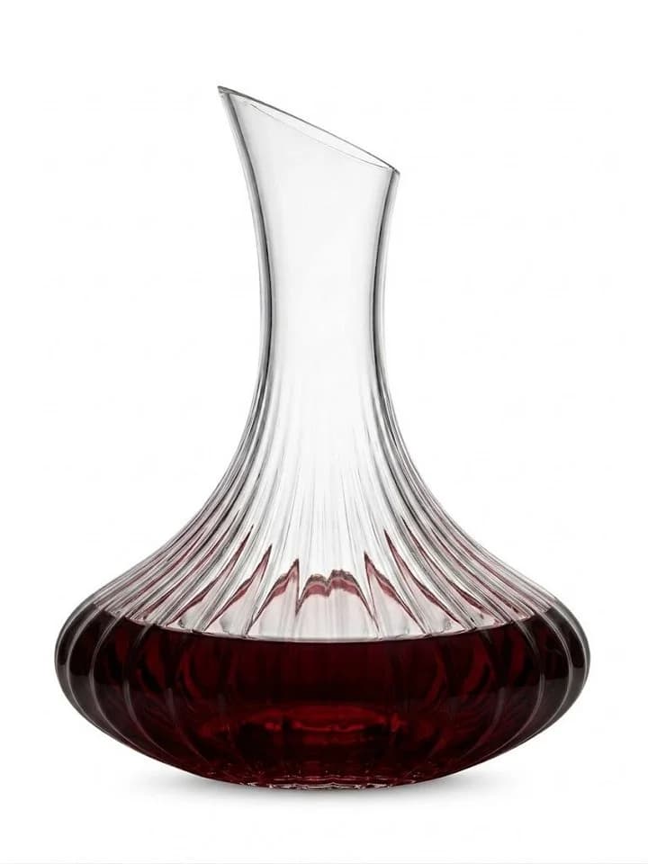 Sendez Dekanter Weinkaraffe 1,2L mit Rillenstruktur Glas - Bild 5