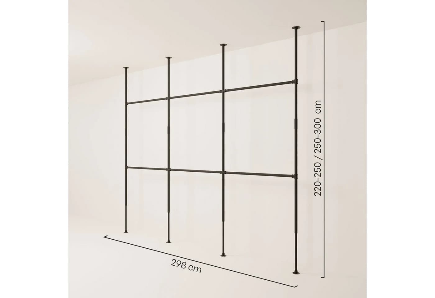 pamo. design Kleiderständer LOFT Schwarz Teleskop Garderobe