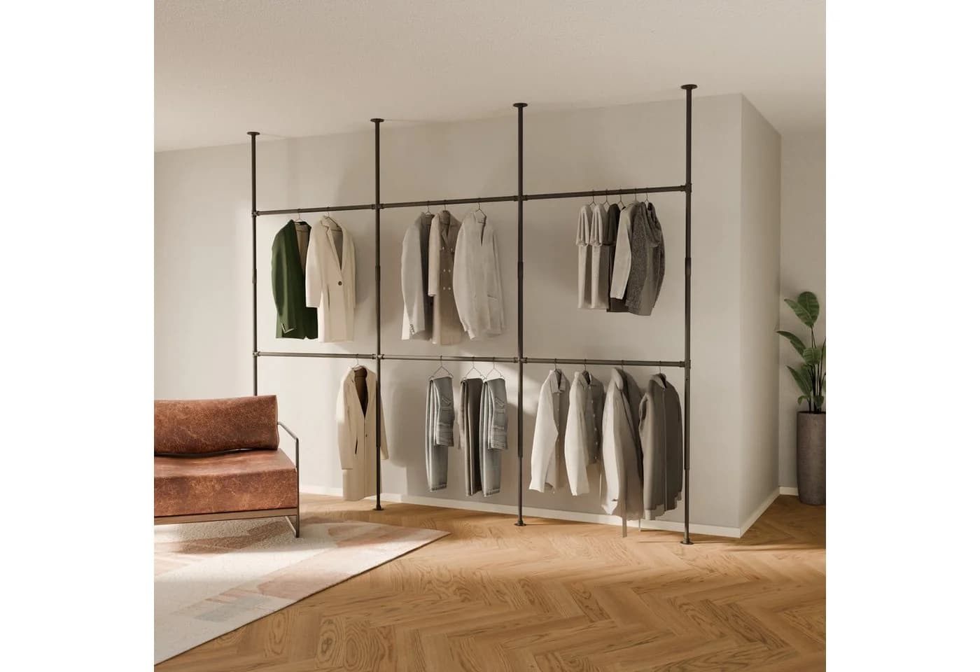 pamo. design Kleiderständer LOFT Schwarz Teleskop Garderobe - Bild 2