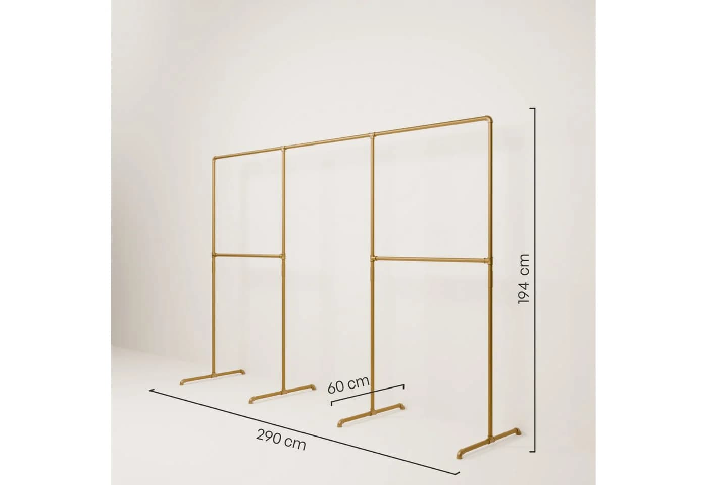 pamo. design Kleiderständer LAS gold - Freistehende Garderobe
