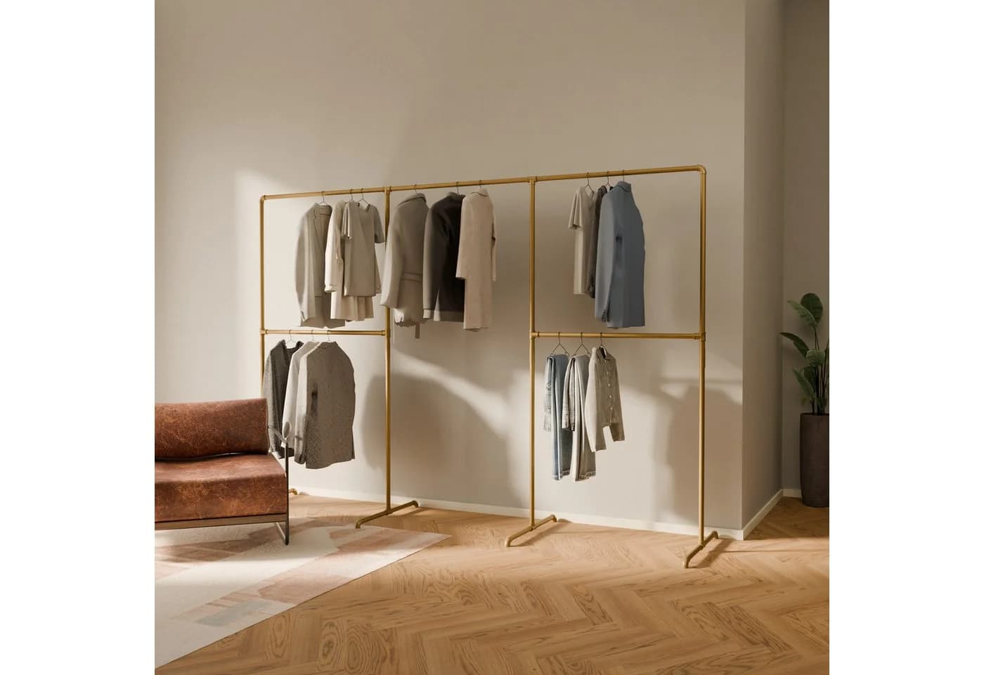 pamo. design Kleiderständer LAS gold - Freistehende Garderobe - Bild 2