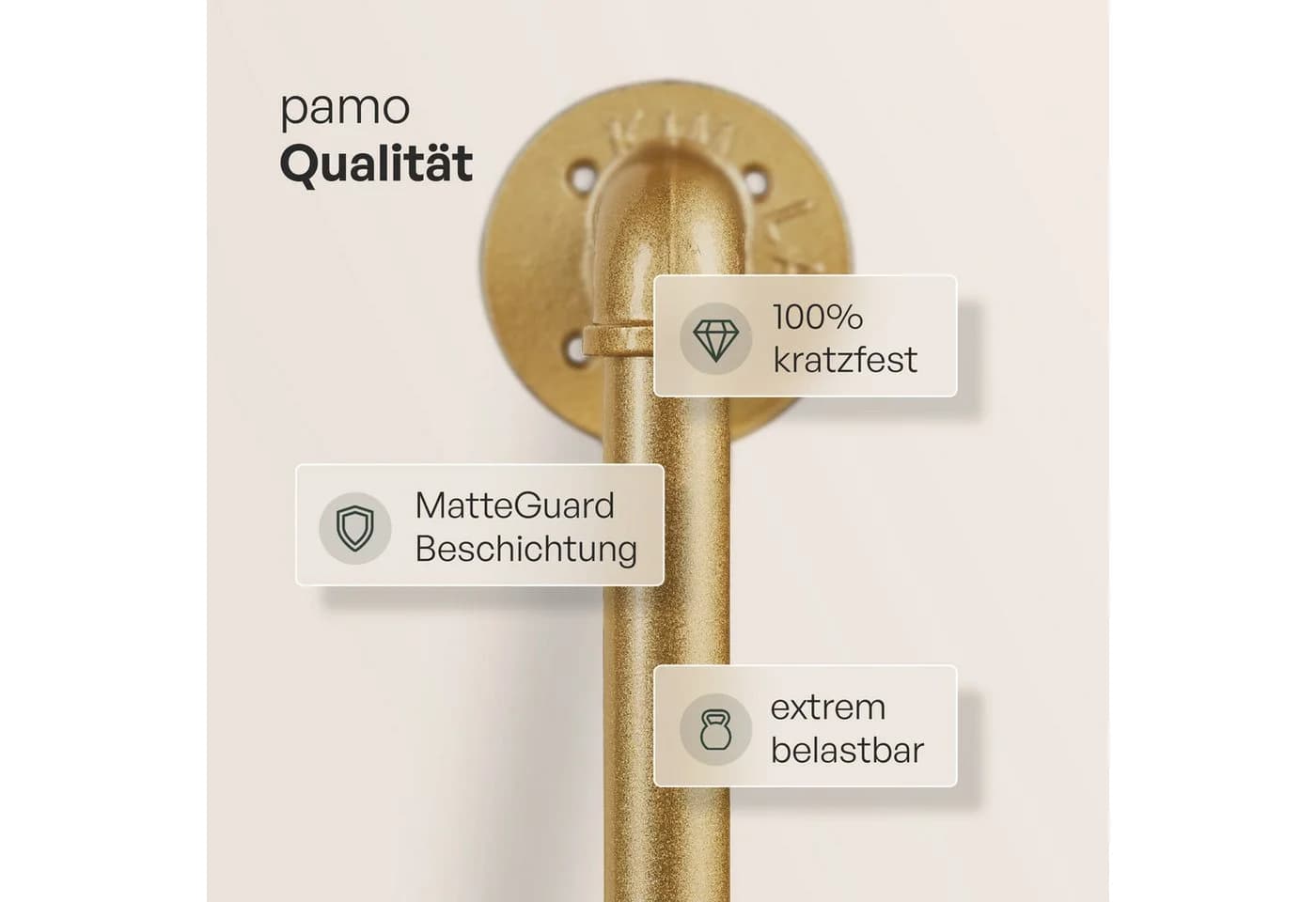 pamo. design Kleiderständer LAS gold - Freistehende Garderobe - Bild 3