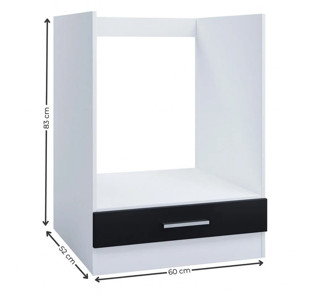 Kontor Hermsen Unterschrank 60 cm Backofenschrank Schwarz Modern - Bild 2