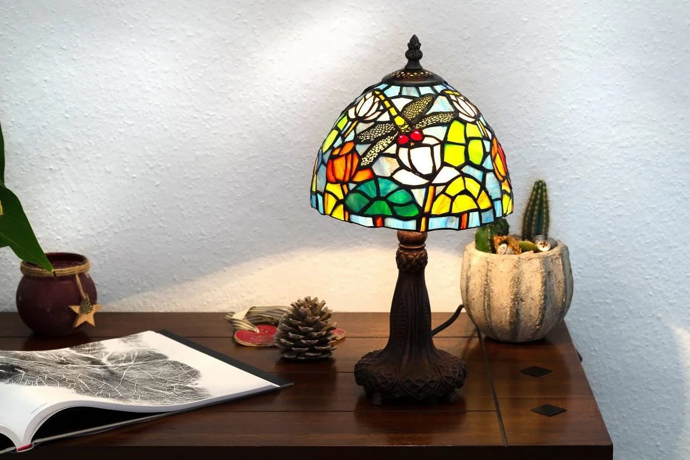 BIRENDY Stehlampe Tischlampe Tiffany Style Libellen Tiff146 - Bild 5