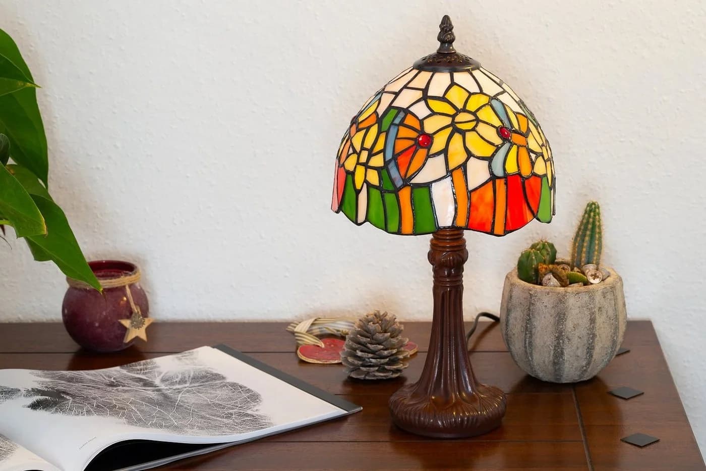 BIRENDY Stehlampe Tiffany Blume bunt - Bild 4