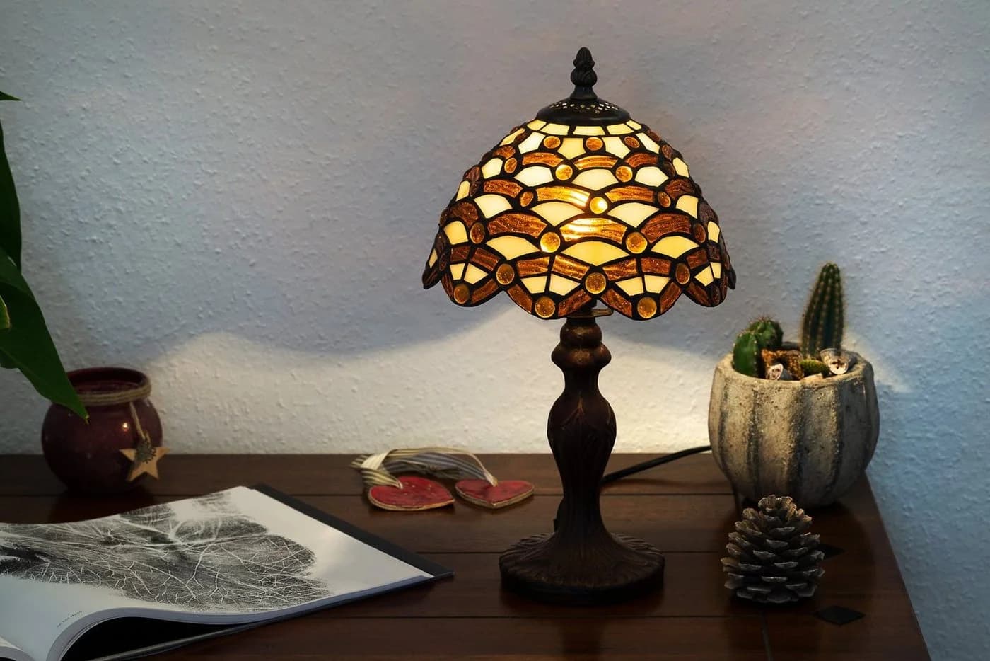BIRENDY Tiffany Stehlampe Waben-Steine Tiff156 Motiv - Bild 4