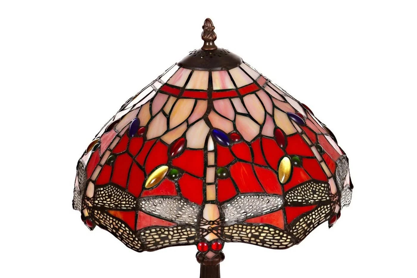 BIRENDY Stehlampe Tischlampe Tiffany Libelle Rot 12 Zoll