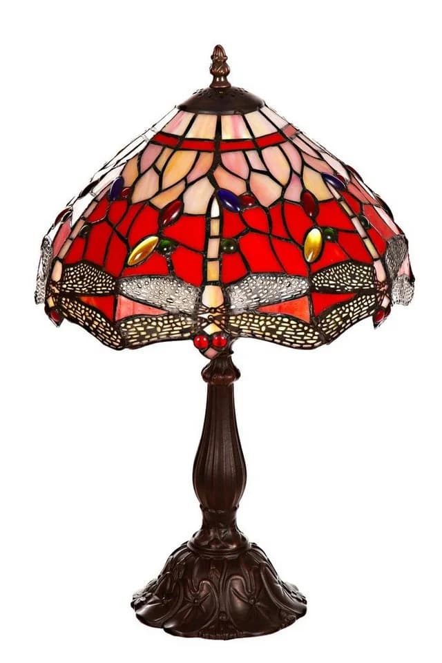 BIRENDY Stehlampe Tischlampe Tiffany Libelle Rot 12 Zoll - Bild 2