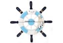 BIRENDY Dekoobjekt Steuerrad 33cm Blau/Weiß Nautik Holz Bild 1