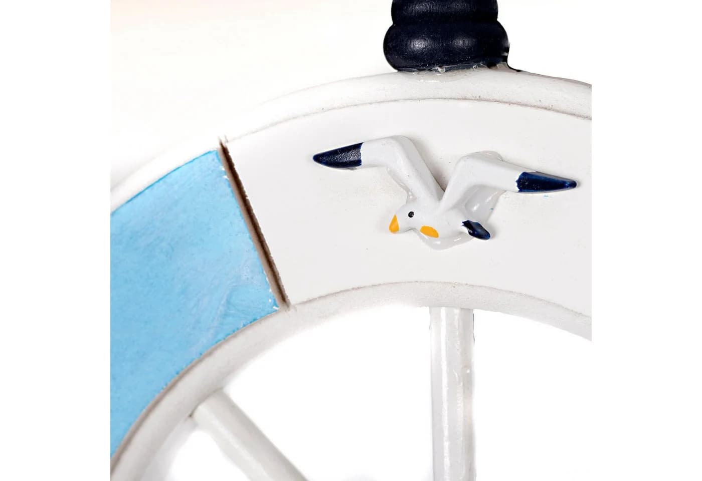 BIRENDY Dekoobjekt Steuerrad 33cm Blau/Weiß Nautik Holz - Bild 4