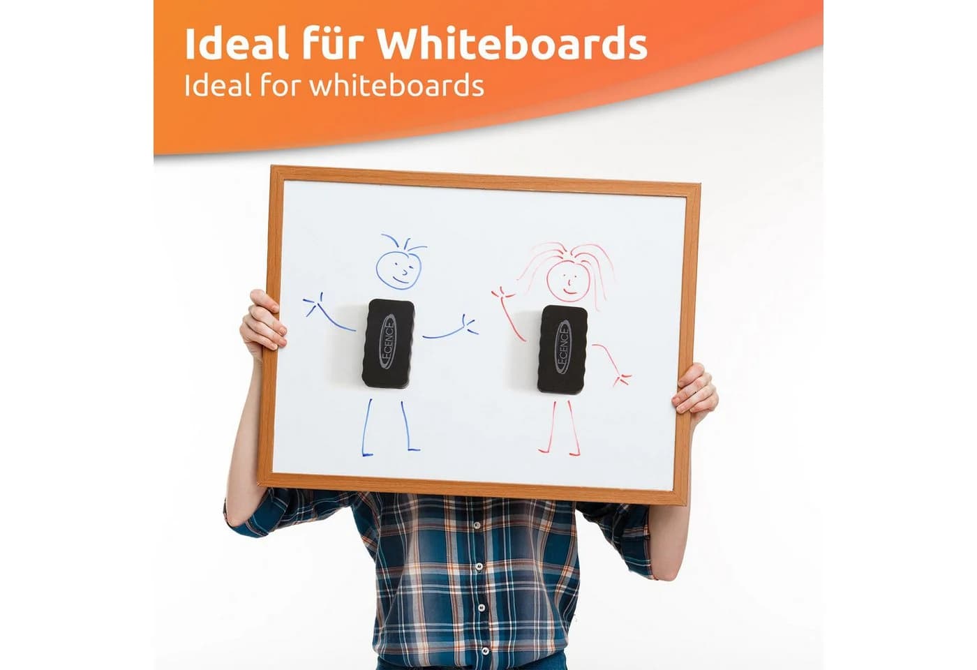 ECENCE Whiteboard Schwamm 5er Set Magnetisch Weiss - Bild 3