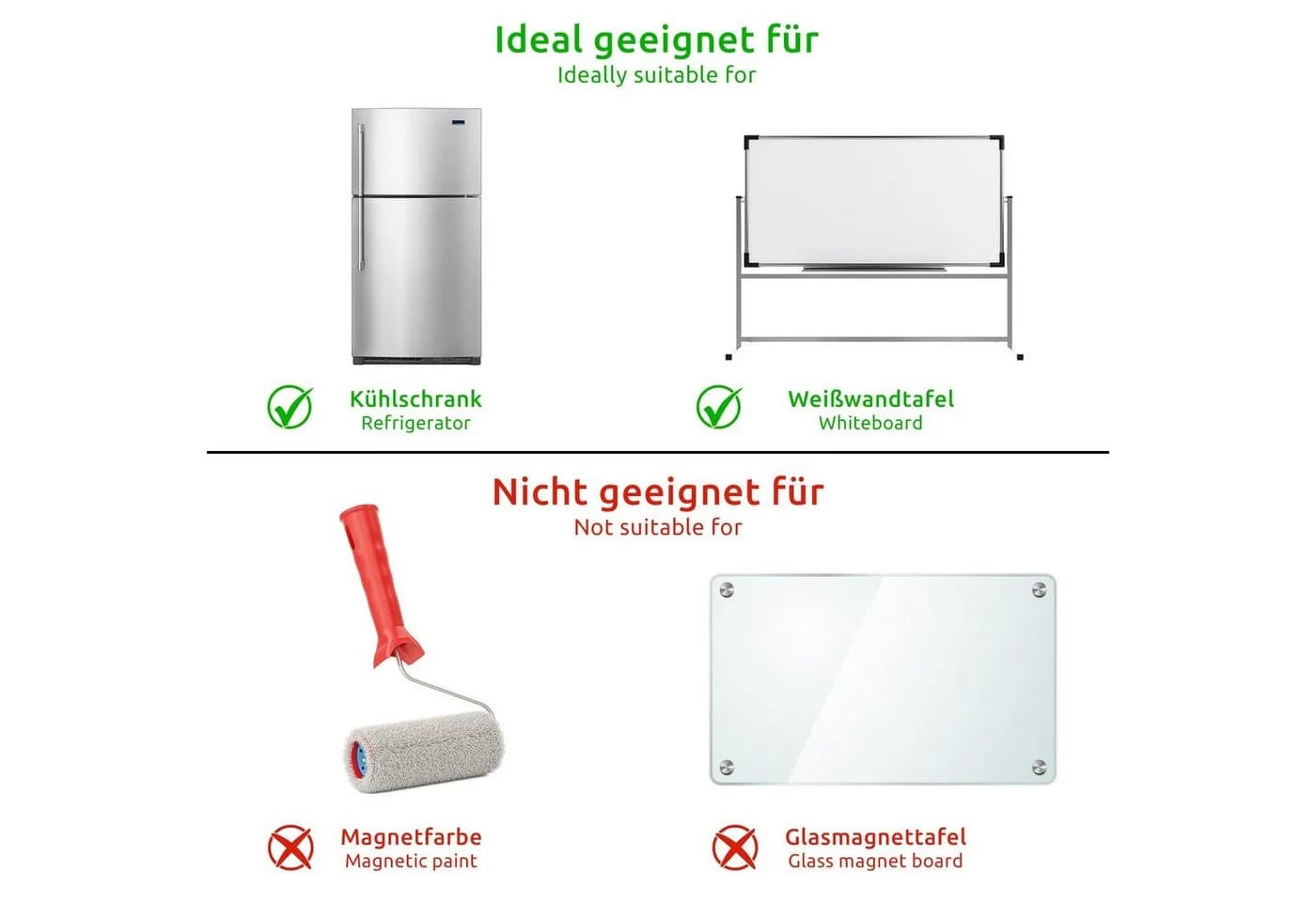 ECENCE Magnetstreifen beschreibbar Rot 75er Set abwischbar - Bild 3
