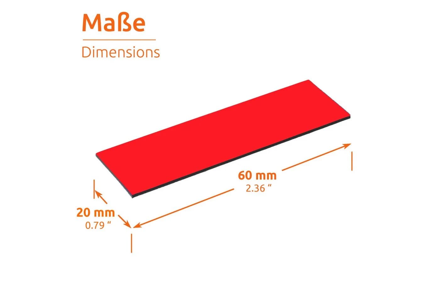 ECENCE Magnetstreifen beschreibbar Rot 75er Set abwischbar - Bild 5