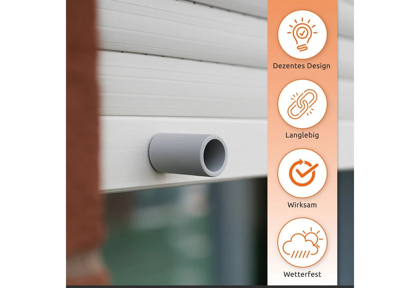 ECENCE Rollladen-Anschlagstopper 20er Set Grau 40mm