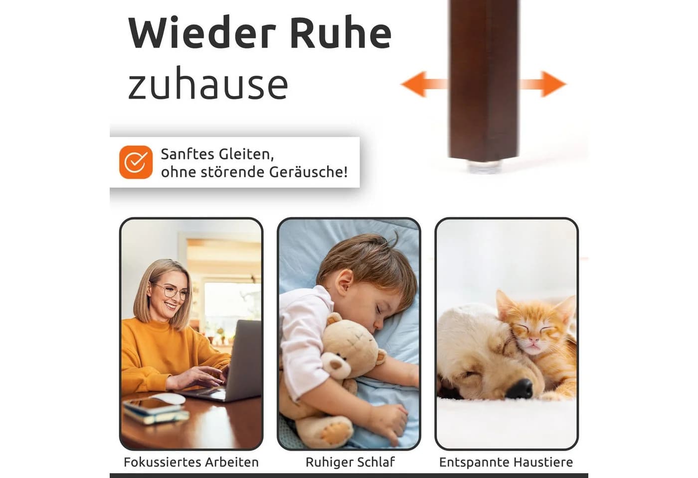 ECENCE 24x Filzgleiter Grau mit Torx-Schrauben & Bohrer - Bild 3
