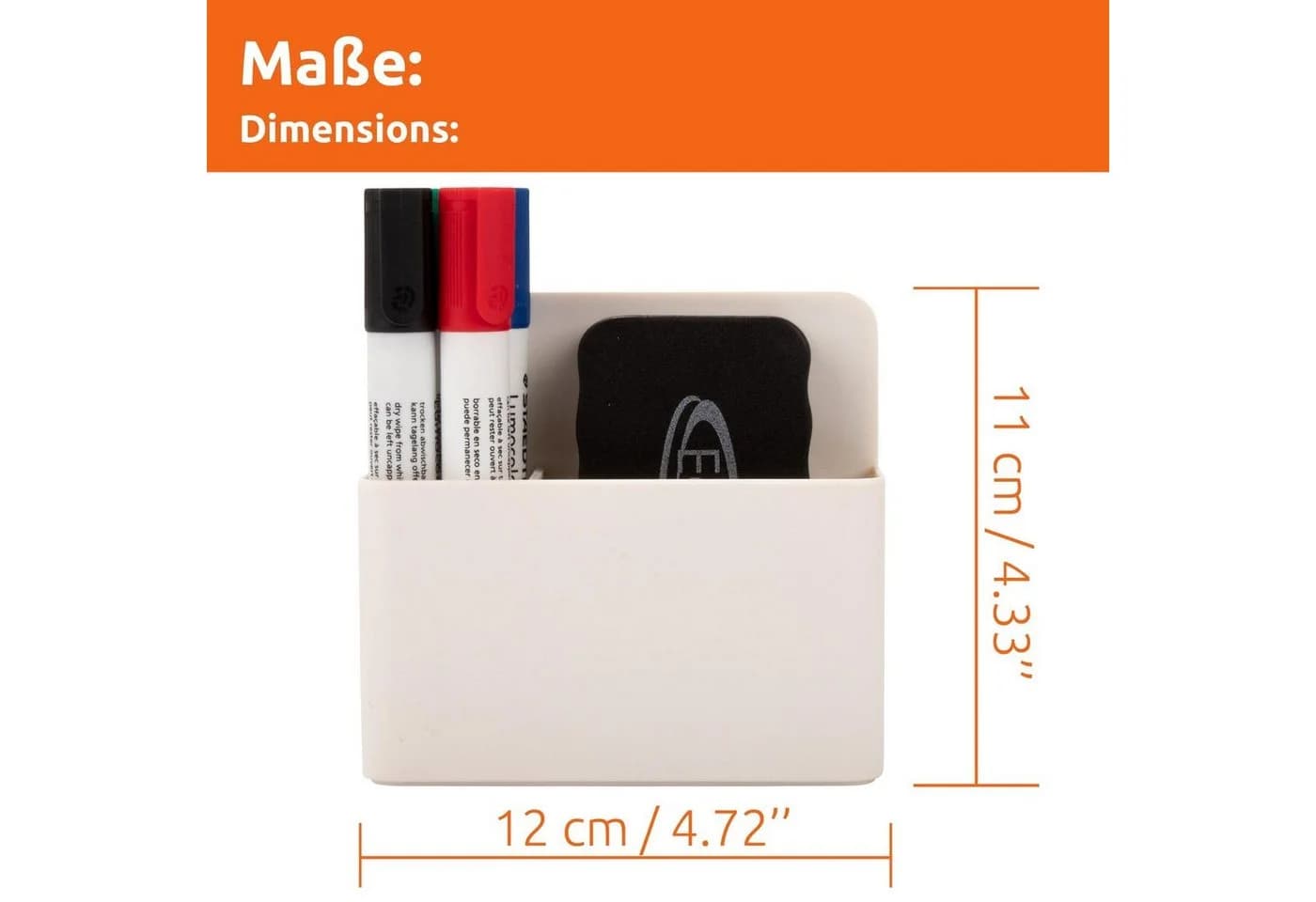ECENCE Magnettafel Stiftehalter Magnetisch Weiß 2 Fächer - Bild 5