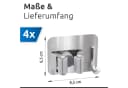ECENCE Gerätehalter 4x Selbstklebend Silber Stahl Bild 4