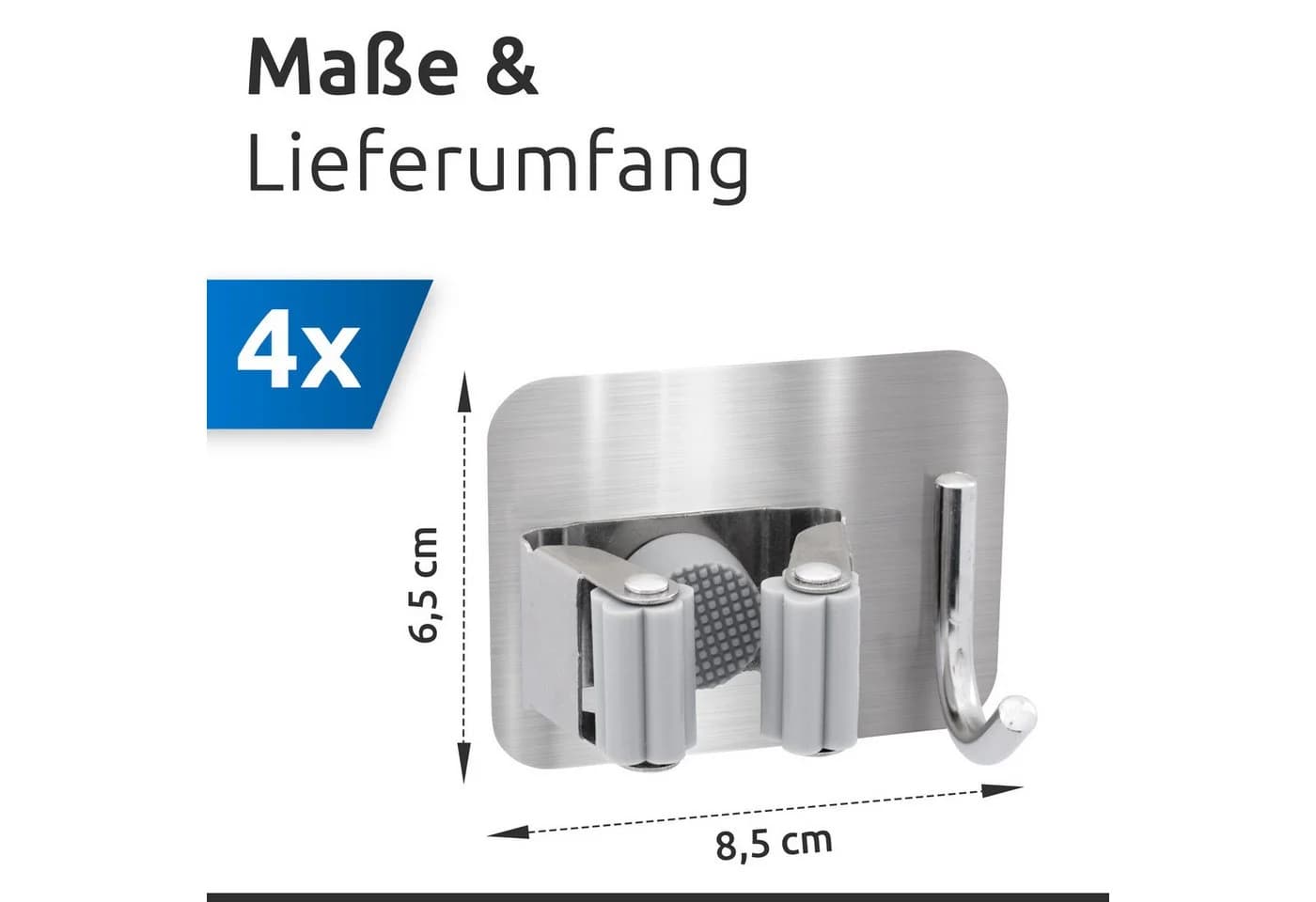 ECENCE Gerätehalter 4x Selbstklebend Silber Stahl - Bild 4