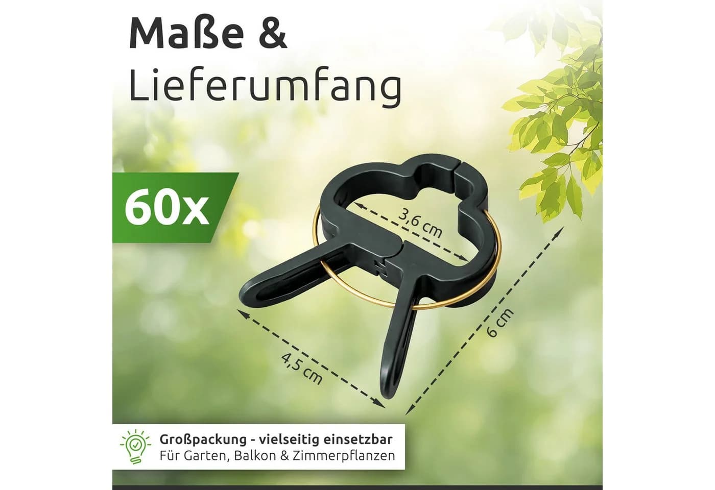 ECENCE Pflanzenclips 60x Pflanzenklammern für Tomaten, Rosen, Reben