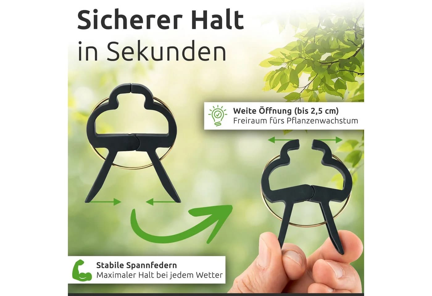 ECENCE Pflanzenclips 60x Pflanzenklammern für Tomaten, Rosen, Reben - Bild 4