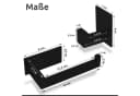 ECENCE Toilettenpapierhalter Set Schwarz Selbstklebend 3-teilig Bild 4