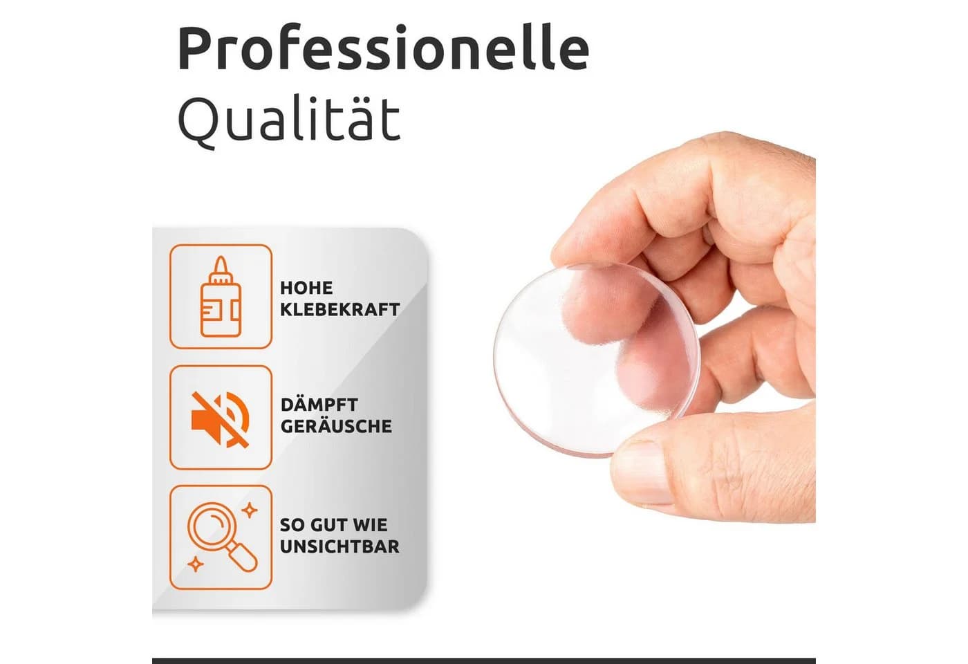 ECENCE Türstopper Wand 6x Selbstklebend Transparent 50mm
