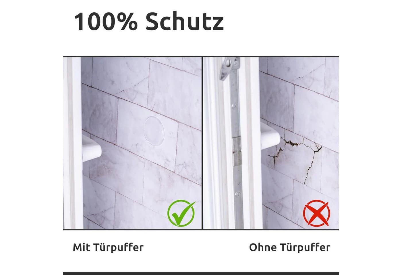 ECENCE Türstopper Wand 6x Selbstklebend Transparent 50mm - Bild 3